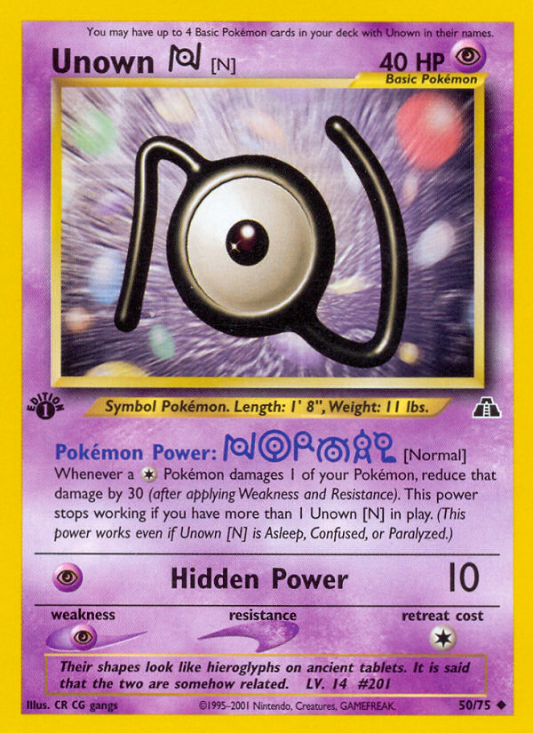 Unown [N] (50/75) [Neo Discovery 1st Edition] | Card Citadel