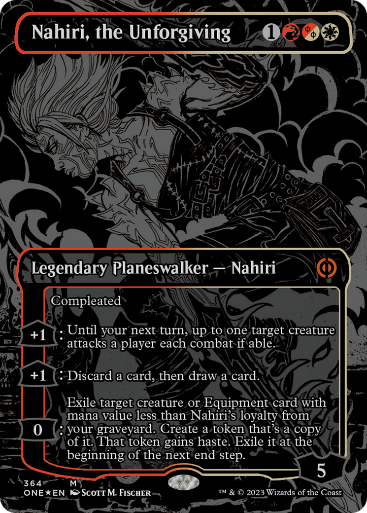 Nahiri, the Unforgiving (Oil Slick Raised Foil) [Phyrexia: All Will Be One] | Card Citadel