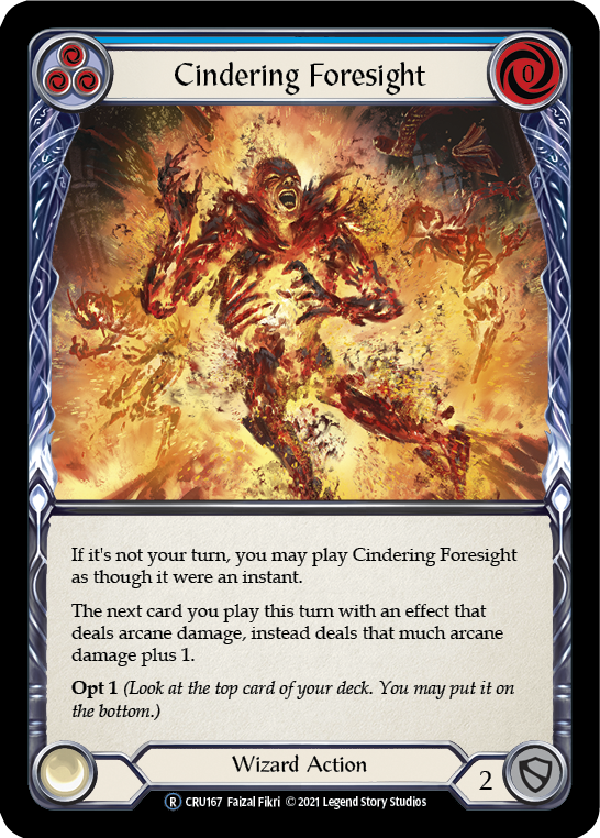 Cindering Foresight (Blue) (Rainbow Foil) [CRU167-RF] Unlimited Rainbow Foil | Card Citadel