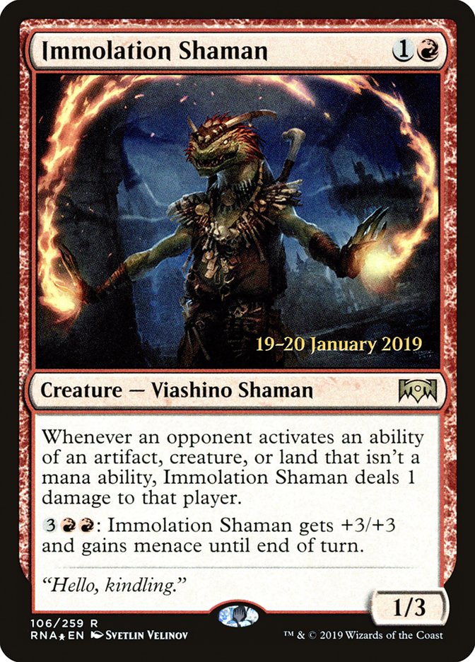 Immolation Shaman [Ravnica Allegiance Prerelease Promos] | Card Citadel