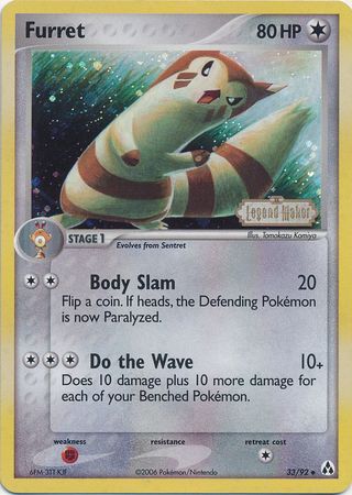 Furret (33/92) (Stamped) [EX: Legend Maker] | Card Citadel