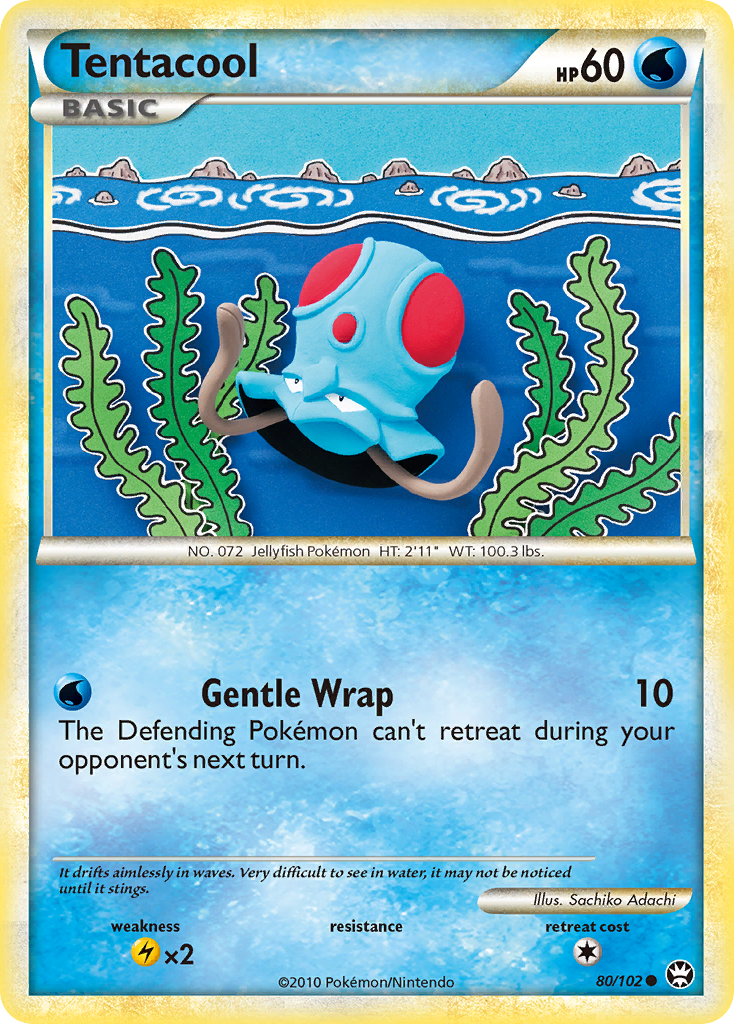 Tentacool (80/102) [HeartGold & SoulSilver: Triumphant] | Card Citadel