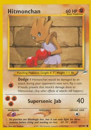 Hitmonchan (69/105) [Neo Destiny Unlimited] | Card Citadel