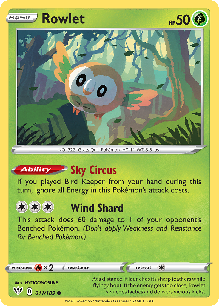 Rowlet (011/189) [Sword & Shield: Darkness Ablaze] | Card Citadel