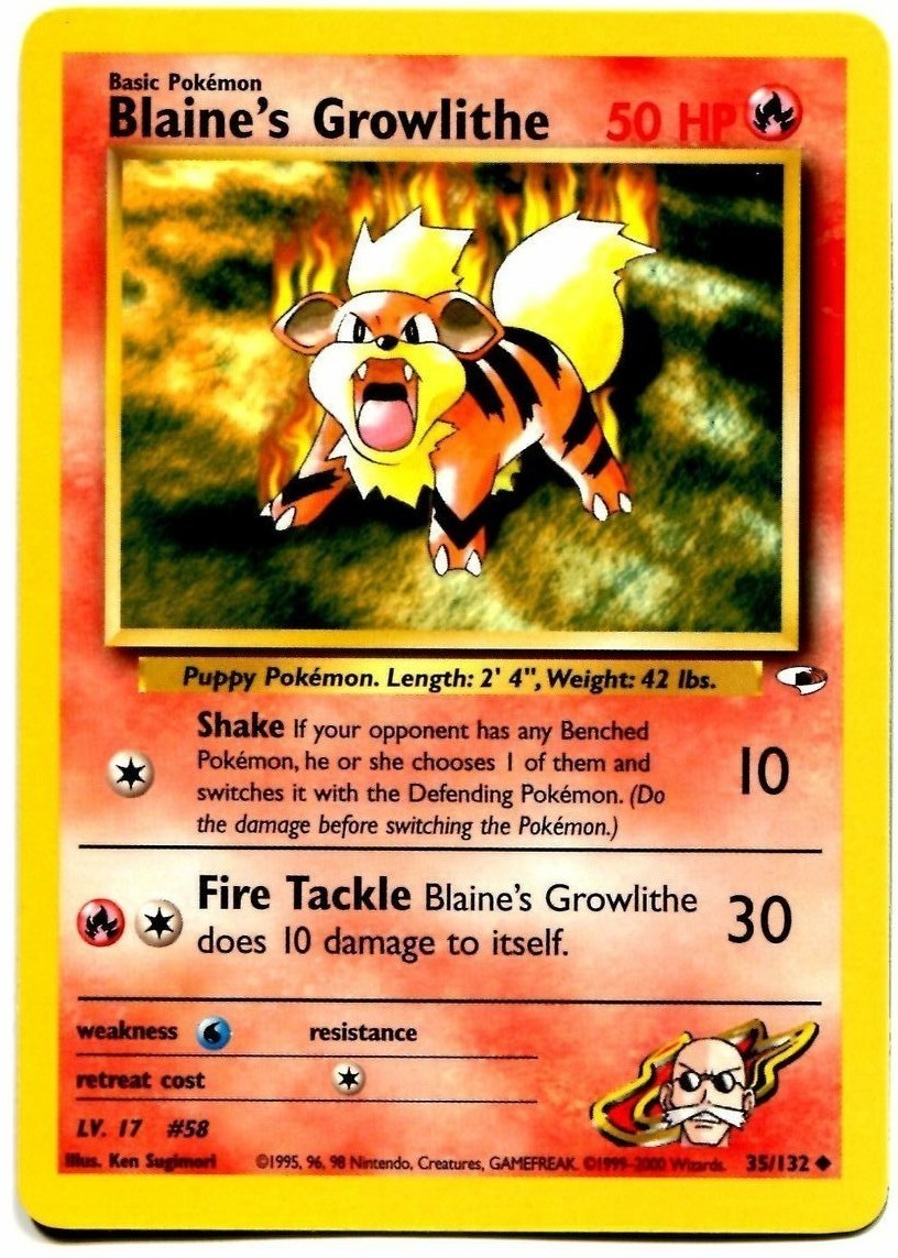 Blaine's Growlithe (35/132) [Gym Heroes Unlimited] | Card Citadel