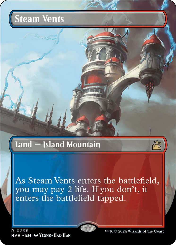 Steam Vents (Borderless) [Ravnica Remastered] | Card Citadel