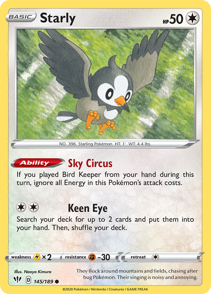 Starly (145/189) [Sword & Shield: Darkness Ablaze] | Card Citadel