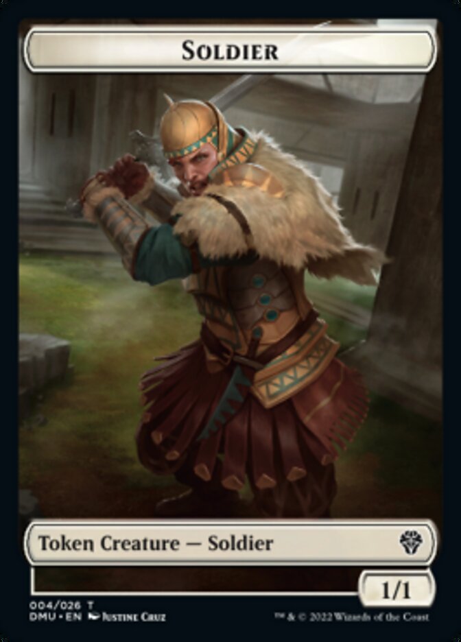 Soldier // Jaya, Fiery Negotiator Emblem Double-sided Token [Dominaria United Tokens] | Card Citadel