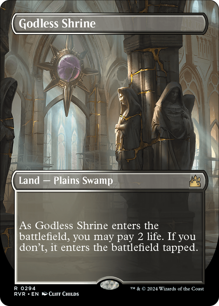 Godless Shrine (Borderless) [Ravnica Remastered] | Card Citadel