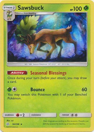 Sawsbuck (16/236) (Build & Battle Box Exclusive) [Sun & Moon: Cosmic Eclipse] | Card Citadel