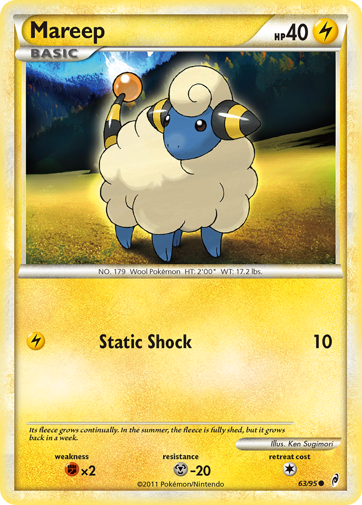 Mareep (63/95) [HeartGold & SoulSilver: Call of Legends] | Card Citadel