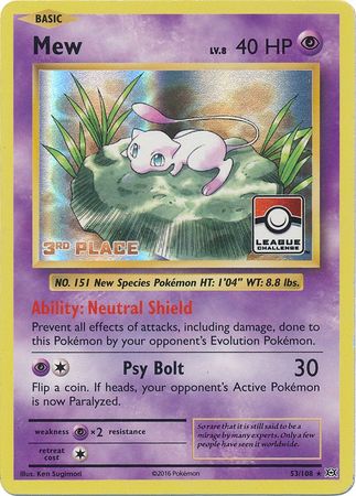 Mew (53/108) (League Promo 3rd Place) [XY: Evolutions] | Card Citadel