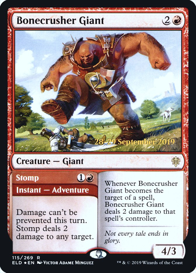 Bonecrusher Giant // Stomp  [Throne of Eldraine Prerelease Promos] | Card Citadel