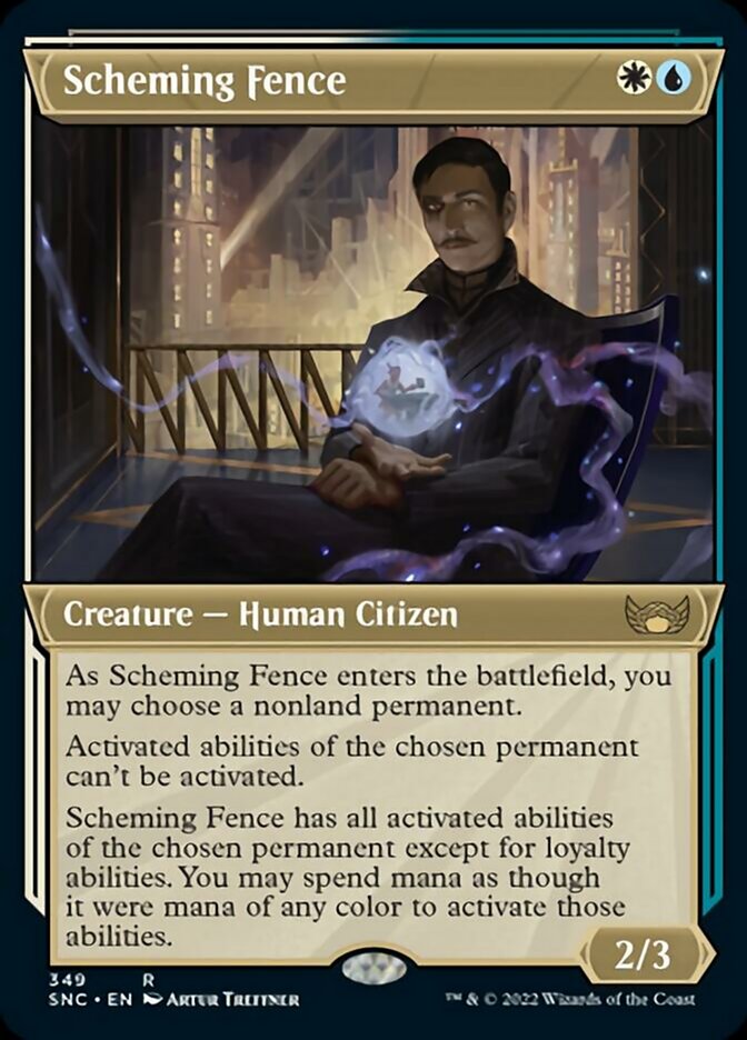 Scheming Fence (Showcase Art Deco) [Streets of New Capenna] | Card Citadel