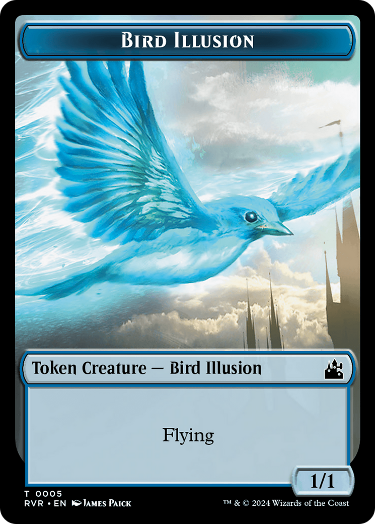 Saproling // Bird Illusion Double-Sided Token [Ravnica Remastered Tokens] | Card Citadel