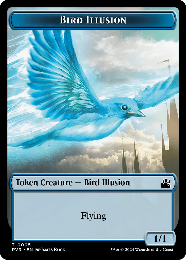 Elf Knight // Bird Illusion Double-Sided Token [Ravnica Remastered Tokens] | Card Citadel