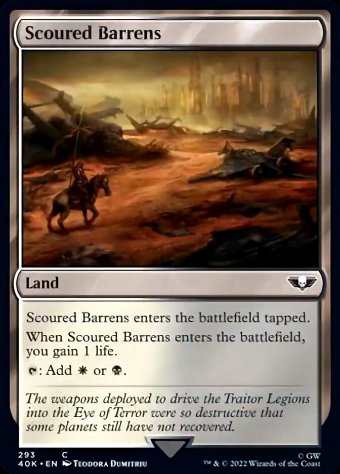 Scoured Barrens (Surge Foil) [Universes Beyond: Warhammer 40,000] | Card Citadel
