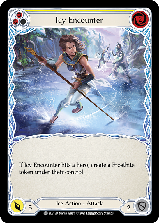 Icy Encounter (Yellow) [ELE158] (Tales of Aria)  1st Edition Rainbow Foil | Card Citadel