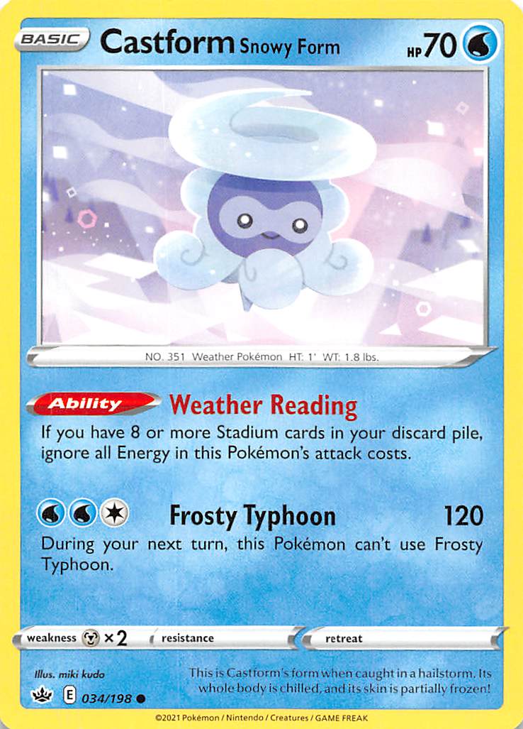 Castform Snowy Form (034/198) [Sword & Shield: Chilling Reign] | Card Citadel