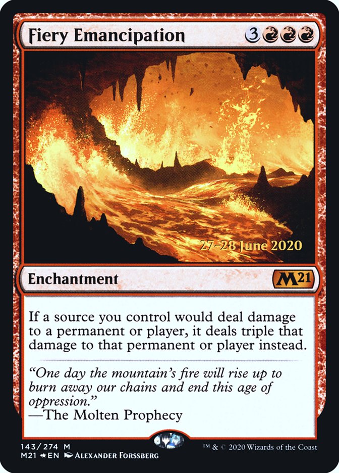 Fiery Emancipation  [Core Set 2021 Prerelease Promos] | Card Citadel