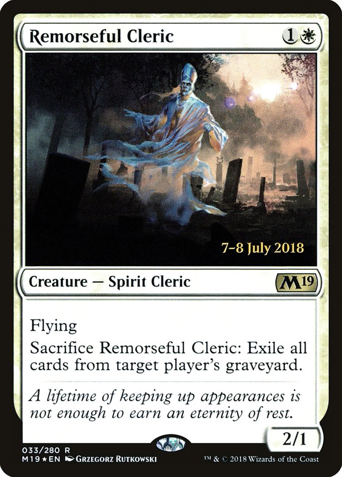 Remorseful Cleric [Core Set 2019 Promos] | Card Citadel