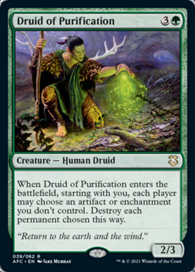 Druid of Purification [Dungeons & Dragons: Adventures in the Forgotten Realms Commander] | Card Citadel