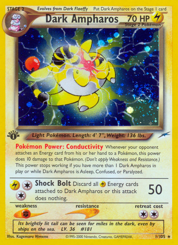 Dark Ampharos (1/105) [Neo Destiny 1st Edition] | Card Citadel