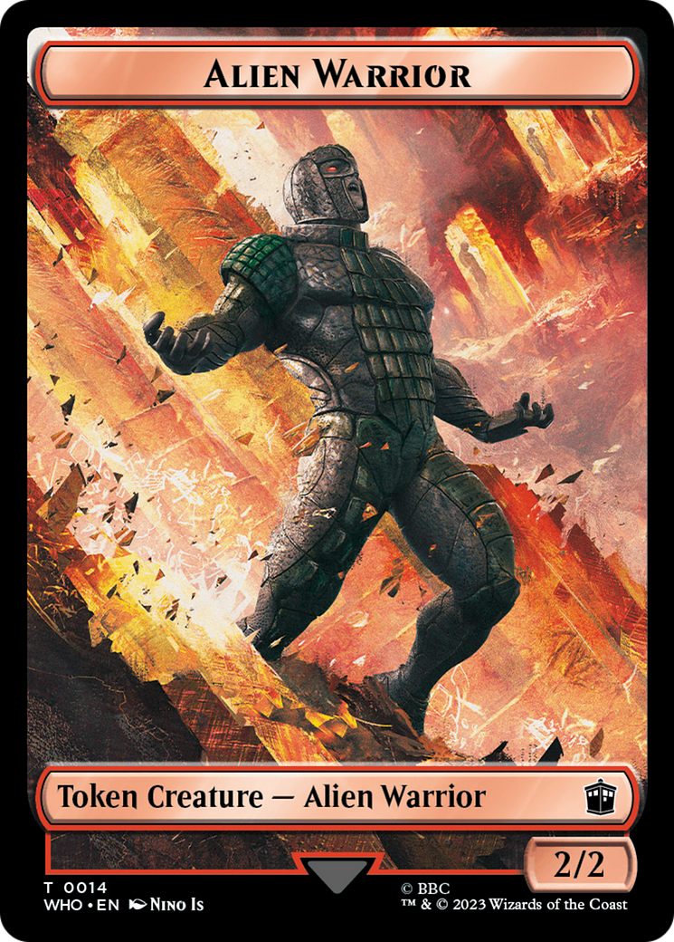 Alien Warrior // Food (0027) Double-Sided Token [Doctor Who Tokens] | Card Citadel