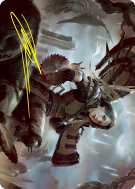 Sawblade Slinger Art Card (Gold-Stamped Signature) [Innistrad: Crimson Vow Art Series] | Card Citadel