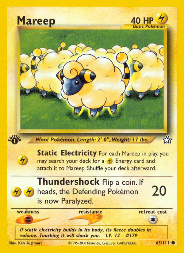 Mareep (65/111) [Neo Genesis 1st Edition] | Card Citadel