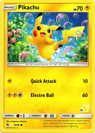 Pikachu (19/68) (Pikachu Stamp #15) [Battle Academy 2020] | Card Citadel