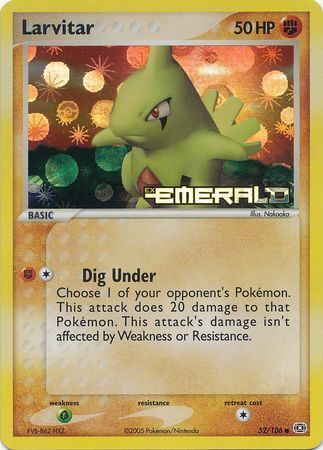 Larvitar (52/106) (Stamped) [EX: Emerald] | Card Citadel