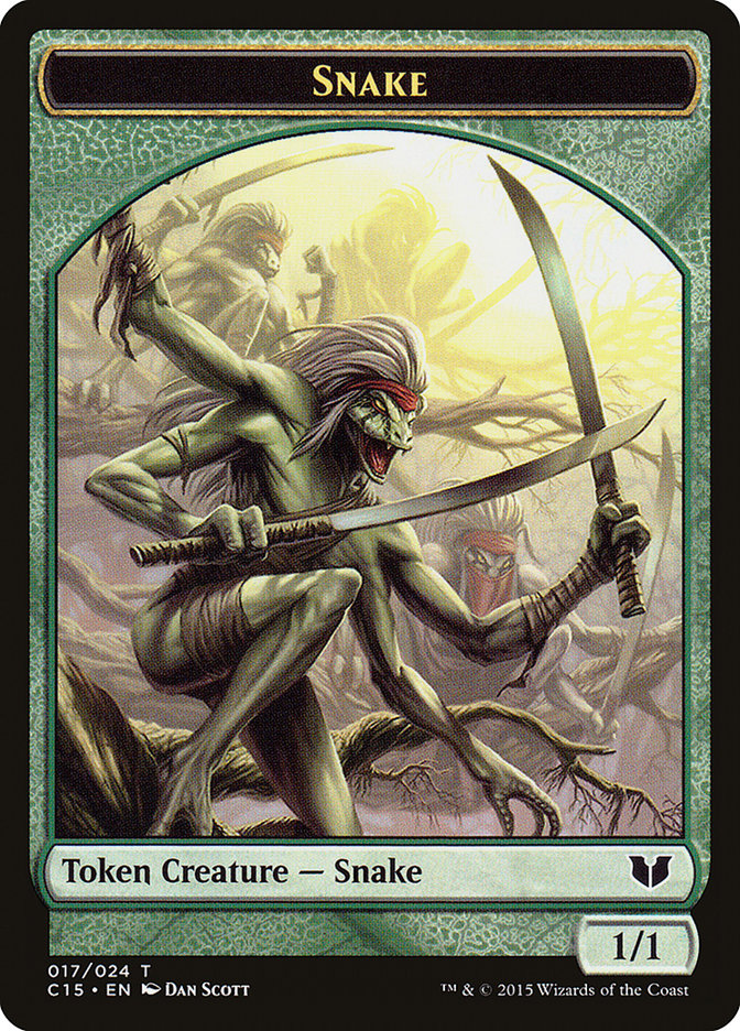 Snake (017) // Saproling Double-Sided Token [Commander 2015 Tokens] | Card Citadel