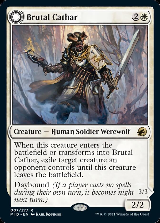 Brutal Cathar // Moonrage Brute [Innistrad: Midnight Hunt] | Card Citadel