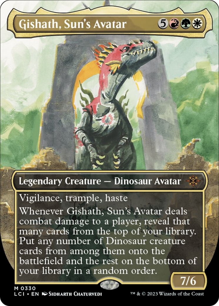 Gishath, Sun's Avatar (Borderless) [The Lost Caverns of Ixalan] | Card Citadel