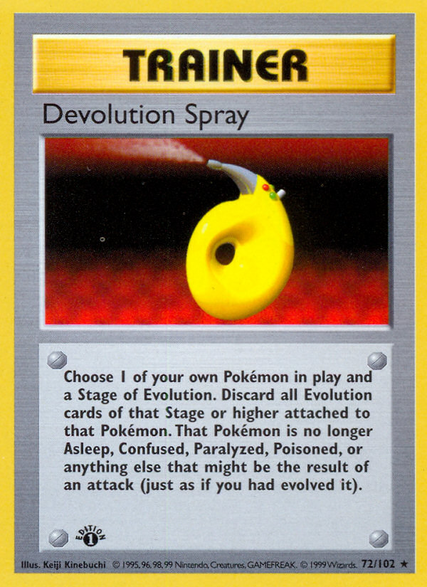 Devolution Spray (72/102) (Shadowless) [Base Set 1st Edition] | Card Citadel