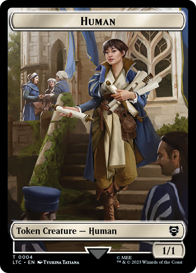 Human // Treasure Double-Sided Token [The Lord of the Rings: Tales of Middle-Earth Commander Tokens] | Card Citadel