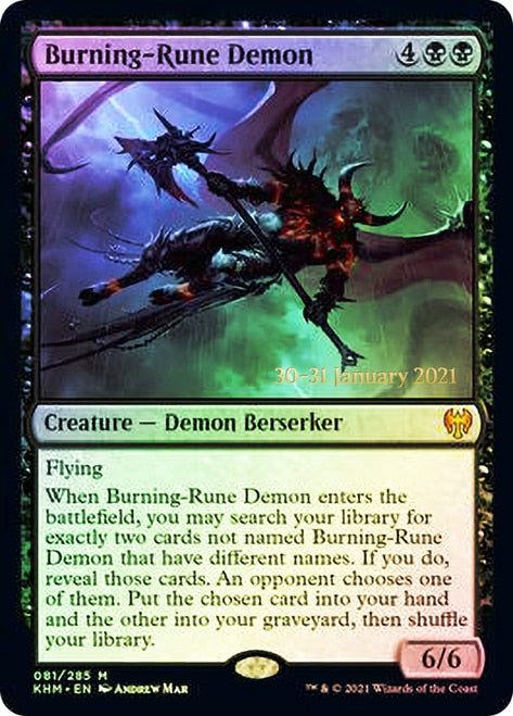 Burning-Rune Demon  [Kaldheim Prerelease Promos] | Card Citadel
