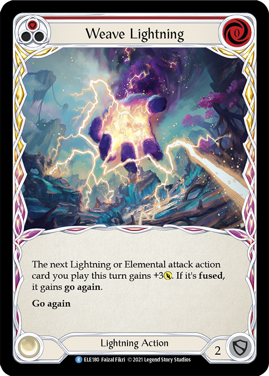 Weave Lightning (Red) [ELE180] (Tales of Aria)  1st Edition Rainbow Foil | Card Citadel