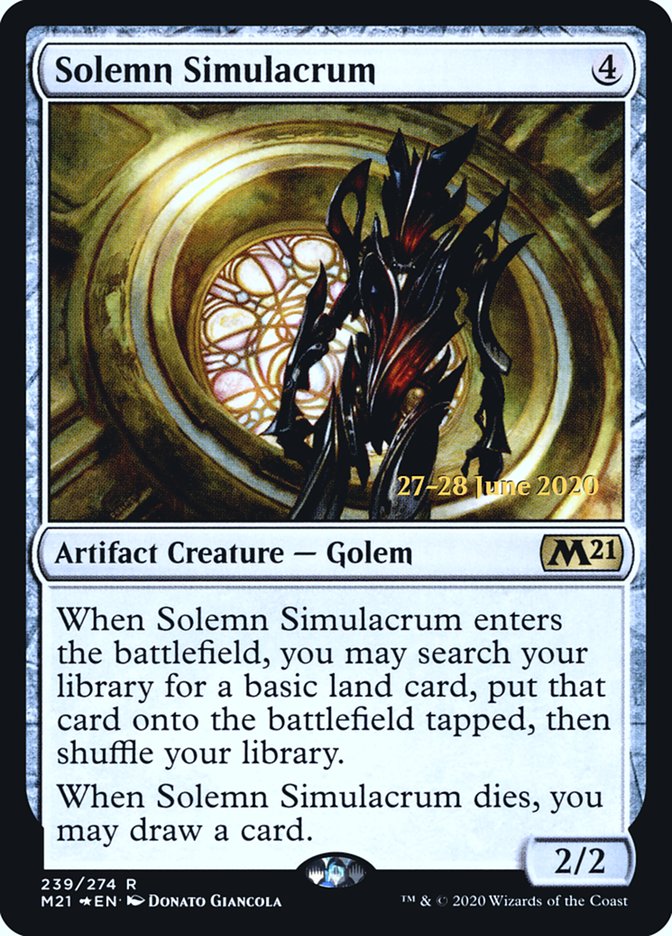 Solemn Simulacrum  [Core Set 2021 Prerelease Promos] | Card Citadel