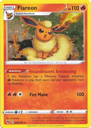 Flareon (026/185) (Cosmos Holo) [Sword & Shield: Vivid Voltage] | Card Citadel