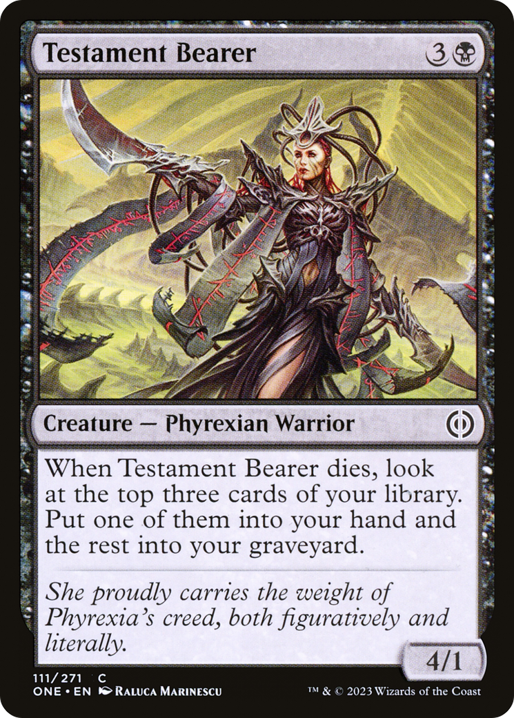 Testament Bearer [Phyrexia: All Will Be One] | Card Citadel