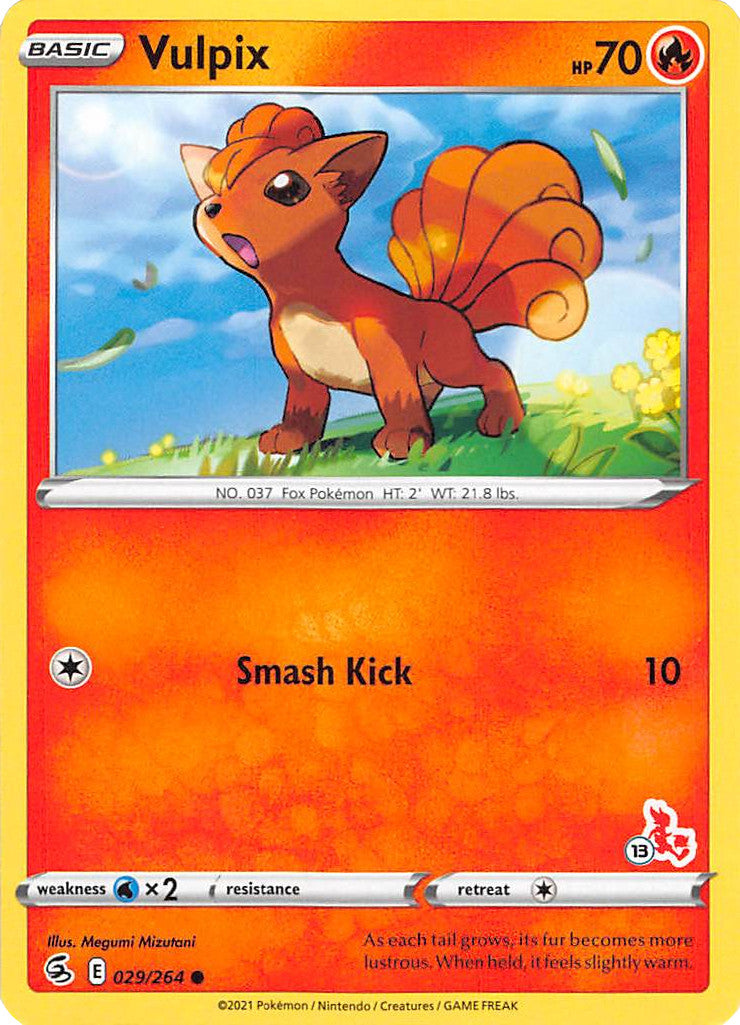 Vulpix (029/264) (Cinderace Stamp #13) [Battle Academy 2022] | Card Citadel