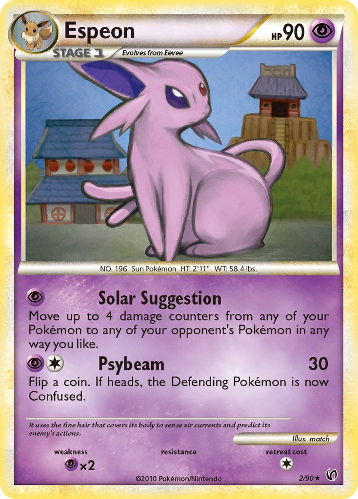 Espeon (2/90) (Cracked Ice Holo) (Theme Deck Exclusive) [HeartGold & SoulSilver: Unleashed] | Card Citadel