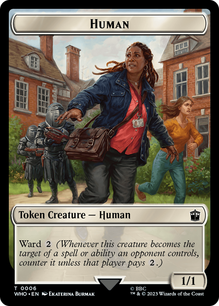 Human (0006) // Cyberman Double-Sided Token [Doctor Who Tokens] | Card Citadel
