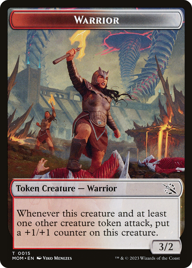 Warrior // Wrenn and Realmbreaker Emblem Double-Sided Token [March of the Machine Tokens] | Card Citadel