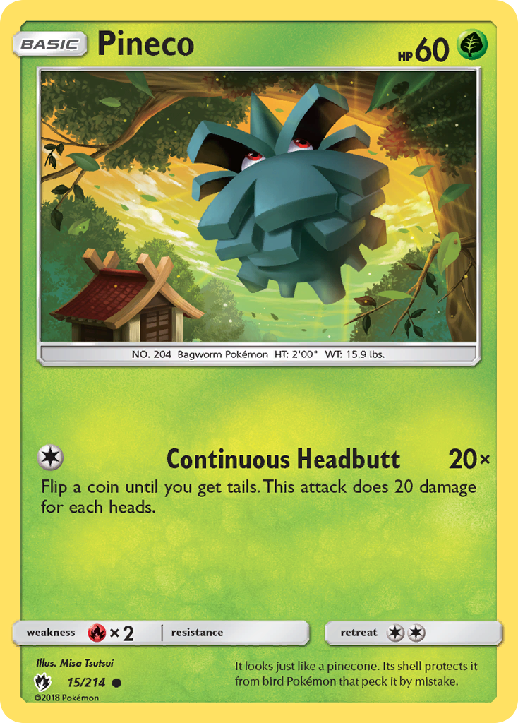 Pineco (15/214) [Sun & Moon: Lost Thunder] | Card Citadel