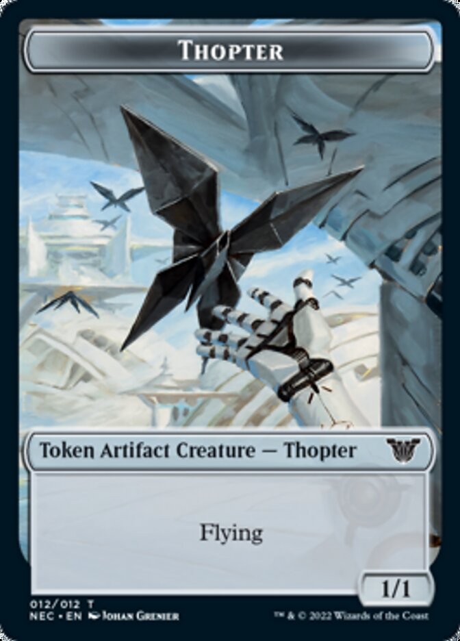 Thopter // Spirit (002) Double-sided Token [Kamigawa: Neon Dynasty Commander Tokens] | Card Citadel
