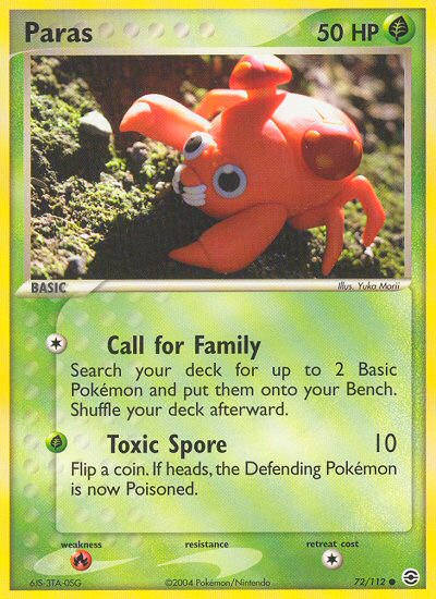 Paras (72/112) [EX: FireRed & LeafGreen] | Card Citadel