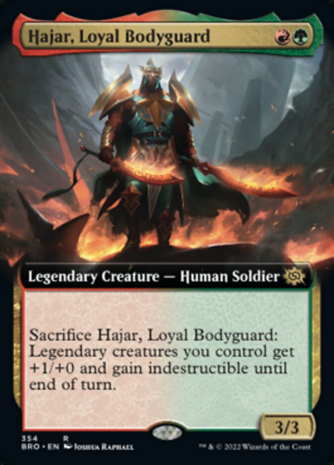 Hajar, Loyal Bodyguard (Extended Art) [The Brothers' War] | Card Citadel